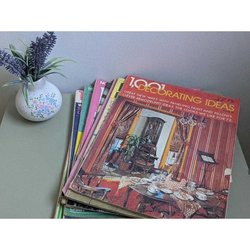 Lot of 9 Vintage 1970s 1001 Decorating Ideas Magazines Retro Home Decor